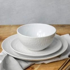 Dunelm Zen 12 Piece Dinner Set White