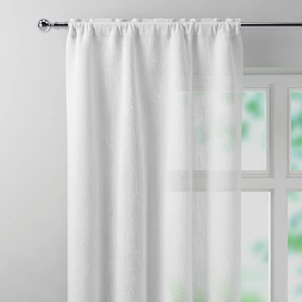 Dunelm Crushed White Slot Top Single Voile Panel 3 Dunelm Crushed White Slot Top Single Voile Panel