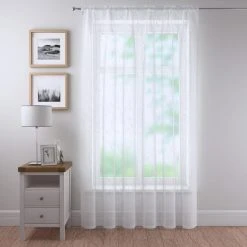 Dunelm Crushed White Slot Top Single Voile Panel 10 Dunelm Crushed White Slot Top Single Voile Panel -Dunelm Sales Store 30716587 alt04
