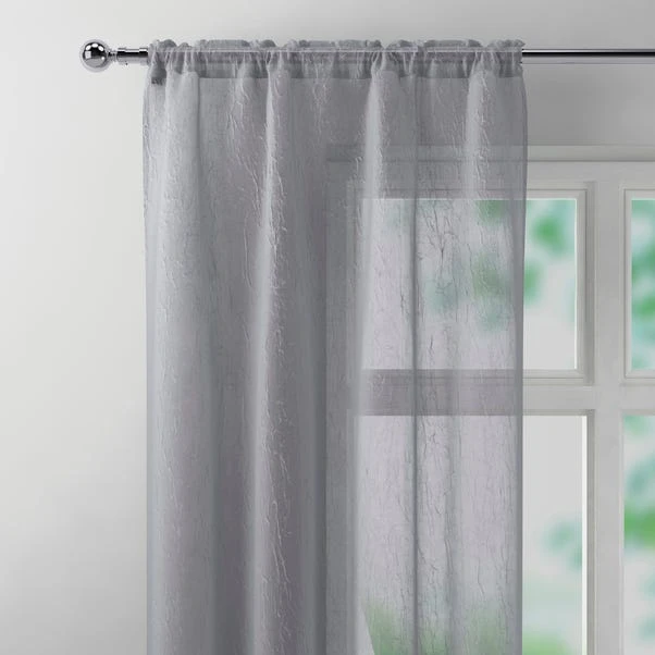 Dunelm Crushed Grey Slot Top Single Voile Panel 3 Dunelm Crushed Grey Slot Top Single Voile Panel