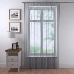 Dunelm Crushed Grey Slot Top Single Voile Panel 10 Dunelm Crushed Grey Slot Top Single Voile Panel -Dunelm Sales Store 30716588 alt04