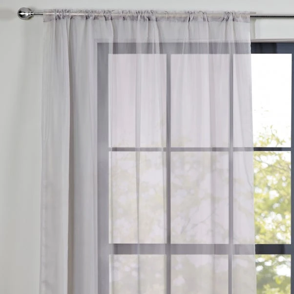 Dunelm Sheer Elegance Grey Slot Top Single Voile Panel 3 Dunelm Sheer Elegance Grey Slot Top Single Voile Panel