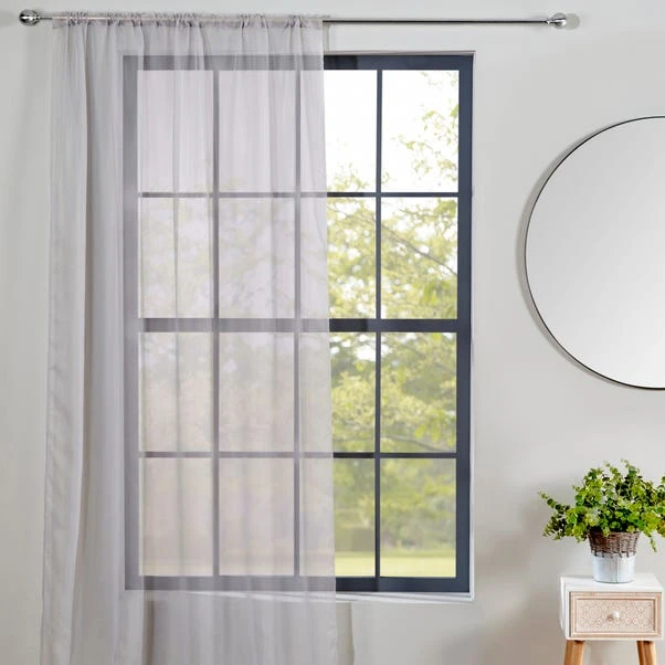 Dunelm Sheer Elegance Grey Slot Top Single Voile Panel 4 Dunelm Sheer Elegance Grey Slot Top Single Voile Panel - Image 2