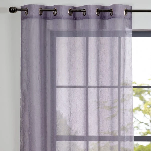 Dunelm Crushed Grey Eyelet Single Voile Panel 3 Dunelm Crushed Grey Eyelet Single Voile Panel