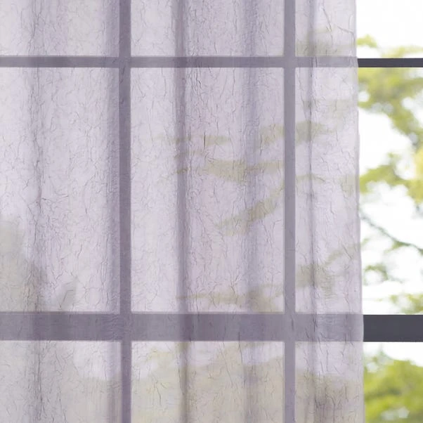 Dunelm Crushed Grey Eyelet Single Voile Panel 5 Dunelm Crushed Grey Eyelet Single Voile Panel - Image 3