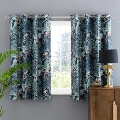 Luxury Collection Jungle Luxe Navy Chenille Eyelet Curtains 12 Luxury Collection Jungle Luxe Navy Chenille Eyelet Curtains -Dunelm Sales Store 30716782 alt05