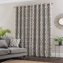 Luxury Collection Ikat Jacquard Eyelet Curtain Natural 11 Luxury Collection Ikat Jacquard Eyelet Curtain Natural -Dunelm Sales Store 30716795 alt04