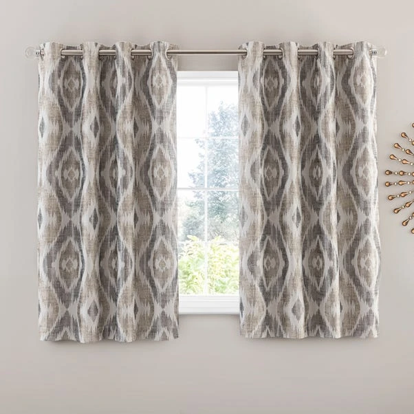 Luxury Collection Ikat Jacquard Eyelet Curtain Natural 7 Luxury Collection Ikat Jacquard Eyelet Curtain Natural - Image 5