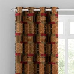 Luxury Collection Prague Chenille Terracotta Eyelet Curtains