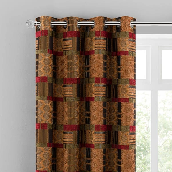 Luxury Collection Prague Chenille Terracotta Eyelet Curtains 3 Luxury Collection Prague Chenille Terracotta Eyelet Curtains