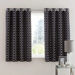 Luxury Collection Chenille Ogee Navy Eyelet Curtains 12 Luxury Collection Chenille Ogee Navy Eyelet Curtains -Dunelm Sales Store 30716869 alt05