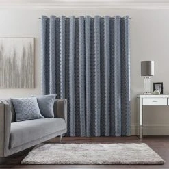 Luxury Collection Chenille Ogee Ashley Blue Eyelet Curtains 11 Luxury Collection Chenille Ogee Ashley Blue Eyelet Curtains -Dunelm Sales Store 30716880 alt04