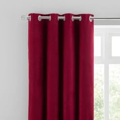 Dunelm Luna Brushed Wine Blackout Eyelet Curtains