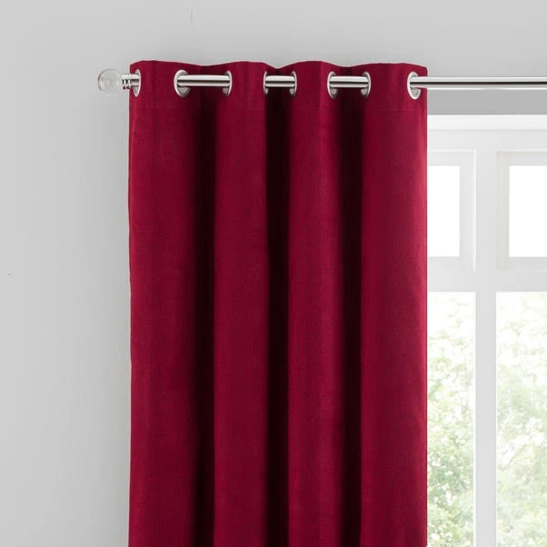 Dunelm Luna Brushed Wine Blackout Eyelet Curtains 3 Dunelm Luna Brushed Wine Blackout Eyelet Curtains