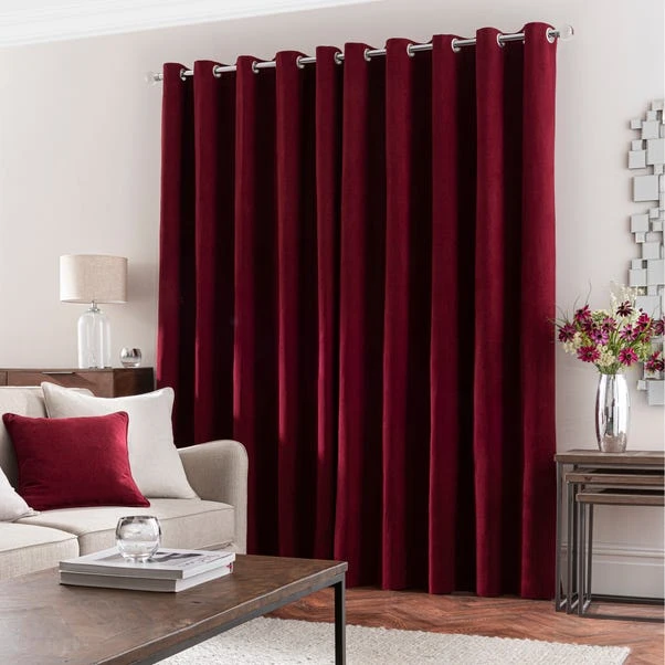 Dunelm Luna Brushed Wine Blackout Eyelet Curtains 6 Dunelm Luna Brushed Wine Blackout Eyelet Curtains - Image 4