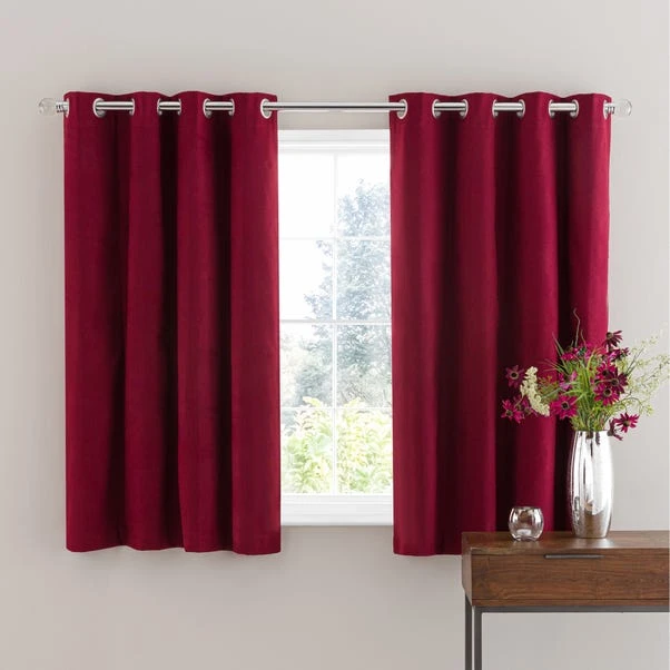 Dunelm Luna Brushed Wine Blackout Eyelet Curtains 7 Dunelm Luna Brushed Wine Blackout Eyelet Curtains - Image 5
