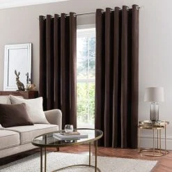 Dunelm Luna Brushed Pine Cone Blackout Eyelet Curtains -Dunelm Sales Store 30716946 alt01