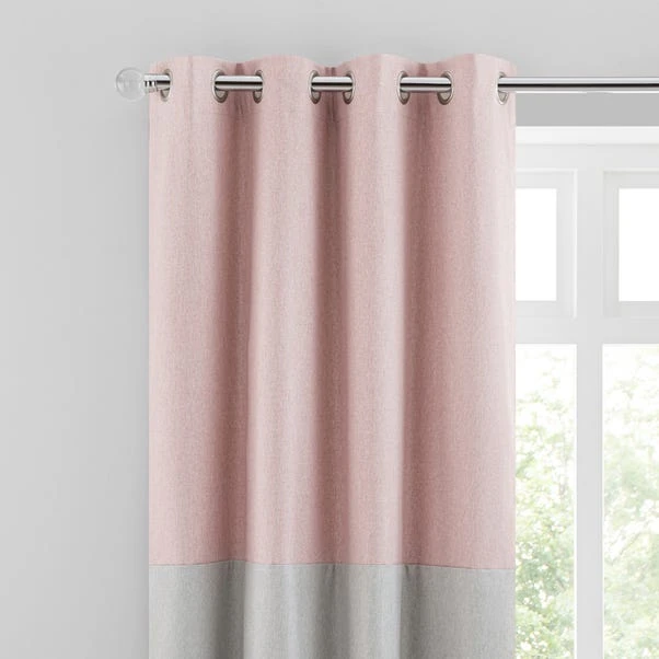 Dunelm Luna Block Blackout Eyelet Curtain Blush And Dove Grey 3 Dunelm Luna Block Blackout Eyelet Curtain Blush And Dove Grey