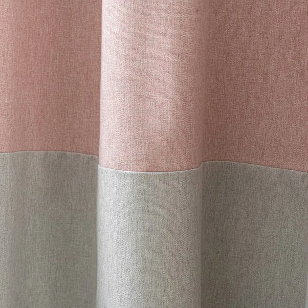 Dunelm Luna Block Blackout Eyelet Curtain Blush And Dove Grey 5 Dunelm Luna Block Blackout Eyelet Curtain Blush And Dove Grey - Image 3