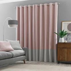 Dunelm Luna Block Blackout Eyelet Curtain Blush And Dove Grey 11 Dunelm Luna Block Blackout Eyelet Curtain Blush And Dove Grey -Dunelm Sales Store 30716960 alt04