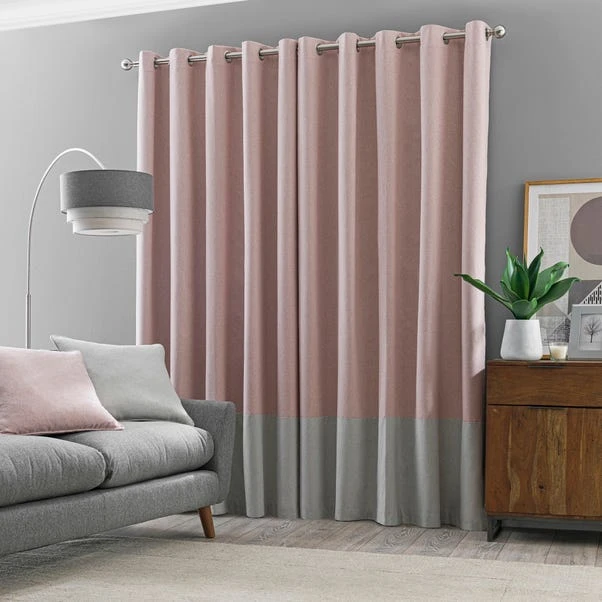 Dunelm Luna Block Blackout Eyelet Curtain Blush And Dove Grey 6 Dunelm Luna Block Blackout Eyelet Curtain Blush And Dove Grey - Image 4