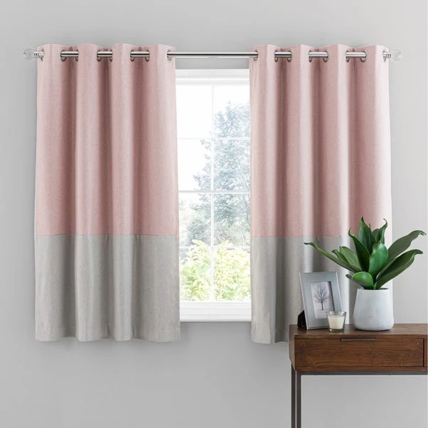 Dunelm Luna Block Blackout Eyelet Curtain Blush And Dove Grey 7 Dunelm Luna Block Blackout Eyelet Curtain Blush And Dove Grey - Image 5