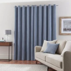 Dunelm Luna Brushed Dusky Blue Blackout Eyelet Curtains 11 Dunelm Luna Brushed Dusky Blue Blackout Eyelet Curtains -Dunelm Sales Store 30717003 alt04