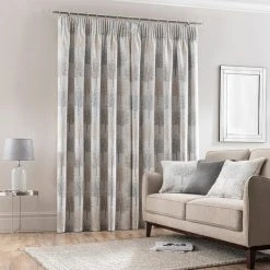 Luxury Collection Jacquard Trees Dove Grey Pencil Pleat Curtains -Dunelm Sales Store 30717026 alt04