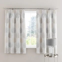 Luxury Collection Jacquard Trees Dove Grey Pencil Pleat Curtains -Dunelm Sales Store 30717026 alt05