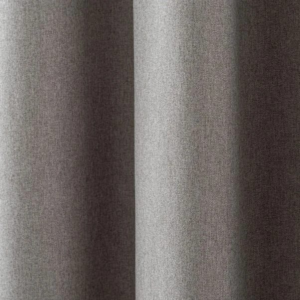 Dunelm Luna Mid Grey Blackout Pencil Pleat Curtains 5 Dunelm Luna Mid Grey Blackout Pencil Pleat Curtains - Image 3