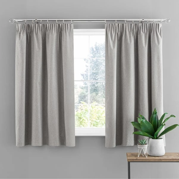 Dunelm Luna Mid Grey Blackout Pencil Pleat Curtains 7 Dunelm Luna Mid Grey Blackout Pencil Pleat Curtains - Image 5