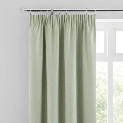 Dunelm Luna Sage Blackout Pencil Pleat Curtains