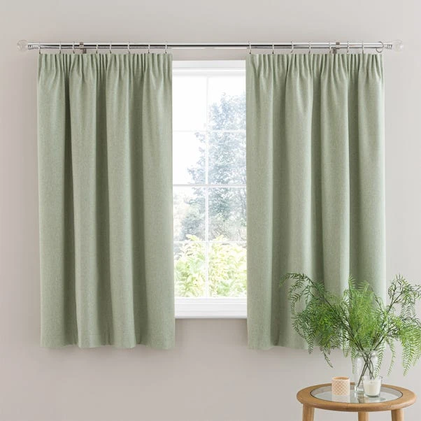 Dunelm Luna Sage Blackout Pencil Pleat Curtains 7 Dunelm Luna Sage Blackout Pencil Pleat Curtains - Image 5