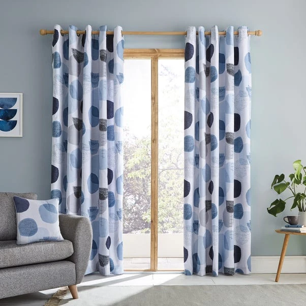 Elements Dandelion Blue Eyelet Curtan 4 Elements Dandelion Blue Eyelet Curtan - Image 2