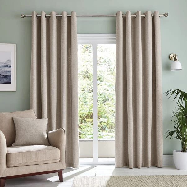 Dunelm Bondi Natural Eyelet Curtains 4 Dunelm Bondi Natural Eyelet Curtains - Image 2