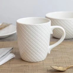 Dunelm White Quilted Mug