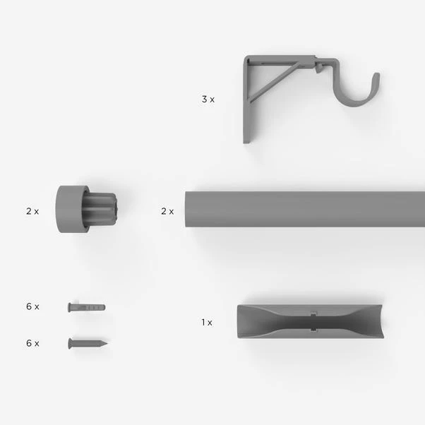 Dunelm Trinity Metal Eyelet Curtain Pole 4 Dunelm Trinity Metal Eyelet Curtain Pole - Image 2