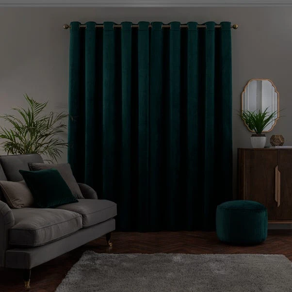 Dunelm Isla Ultra Blackout Emerald Eyelet Curtains 6 Dunelm Isla Ultra Blackout Emerald Eyelet Curtains - Image 4