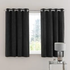 Dunelm Margot Velour Black Eyelet Curtains -Dunelm Sales Store 30719769 alt05