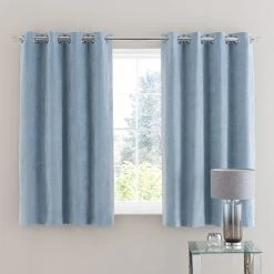 Dunelm Margot Velour Ashley Blue Eyelet Curtains -Dunelm Sales Store 30719779 alt05