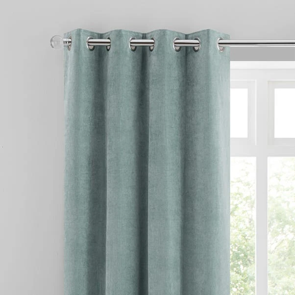 Dunelm Margot Velour Lily Pad Blue Eyelet Curtains 3 Dunelm Margot Velour Lily Pad Blue Eyelet Curtains