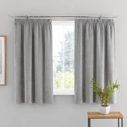Dunelm Margot Velour Grey Pencil Pleat Curtains -Dunelm Sales Store 30719798 alt05