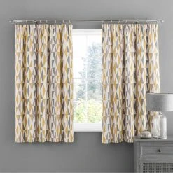 Dunelm Elements Triangles Ochre Chenille Pencil Pleat Curtains 12 Dunelm Elements Triangles Ochre Chenille Pencil Pleat Curtains -Dunelm Sales Store 30719831 alt05