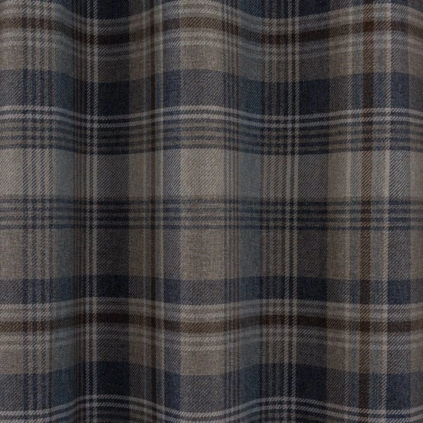 Luxury Collection Perth Navy Check Eyelet Curtains 5 Luxury Collection Perth Navy Check Eyelet Curtains - Image 3