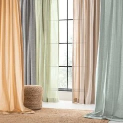 The Edited Life Linen Look Seafoam Tab Top Pencil Pleat Curtains -Dunelm Sales Store 30720154 alt03
