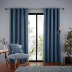 Dunelm Jennings Ashley Blue Thermal Eyelet Curtains 7 Dunelm Jennings Ashley Blue Thermal Eyelet Curtains -Dunelm Sales Store 30721079 alt01