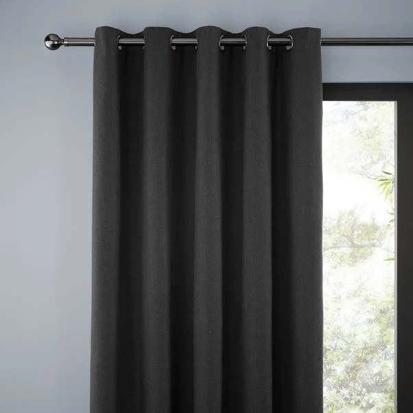Dunelm Jennings Black Thermal Eyelet Curtains 3 Dunelm Jennings Black Thermal Eyelet Curtains