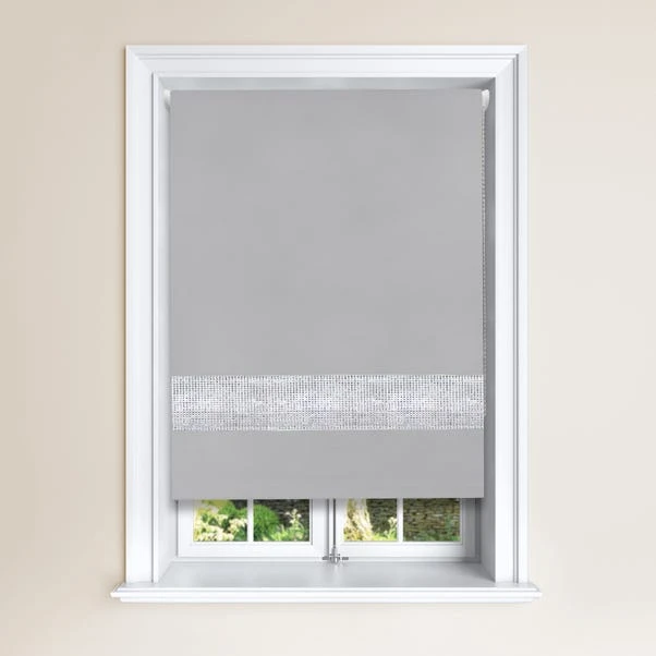 Dunelm Diamante Blackout Roller Blind Grey 3 Dunelm Diamante Blackout Roller Blind Grey