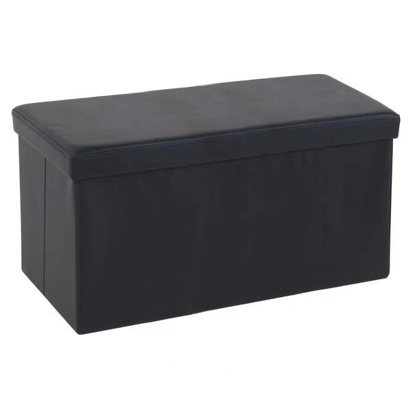 Dunelm Foldable Ottoman Faux Leather Black 3 Dunelm Foldable Ottoman Faux Leather Black
