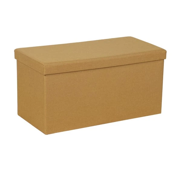 Dunelm Foldable Ottoman Faux Linen Ochre 3 Dunelm Foldable Ottoman Faux Linen Ochre